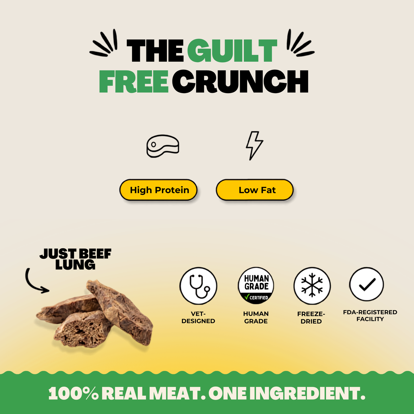 Freeze-Dried Beef Lung Treats for Cat
