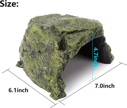 Reptile Rock Hide Cave Natural Resin Habitat for Lizards Turtles Fish