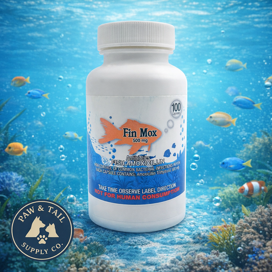 Fish Mox 500mg Capsules for Aquarium Fish – 100 Count – Water Care Support