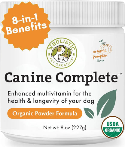 Wholistic Pet Organics Canine Complete 1lb Dog Multivitamin Powder 45 Scoops